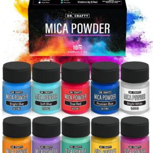 DR CRAFTY Mica Powder for Epoxy Resin, Pigment Powder - Resin Mica Powder for Candle Making, Resin Powder – Epoxy Pigment Powder for Epoxy Resin, Mica Powder for Resin, 10 Shades