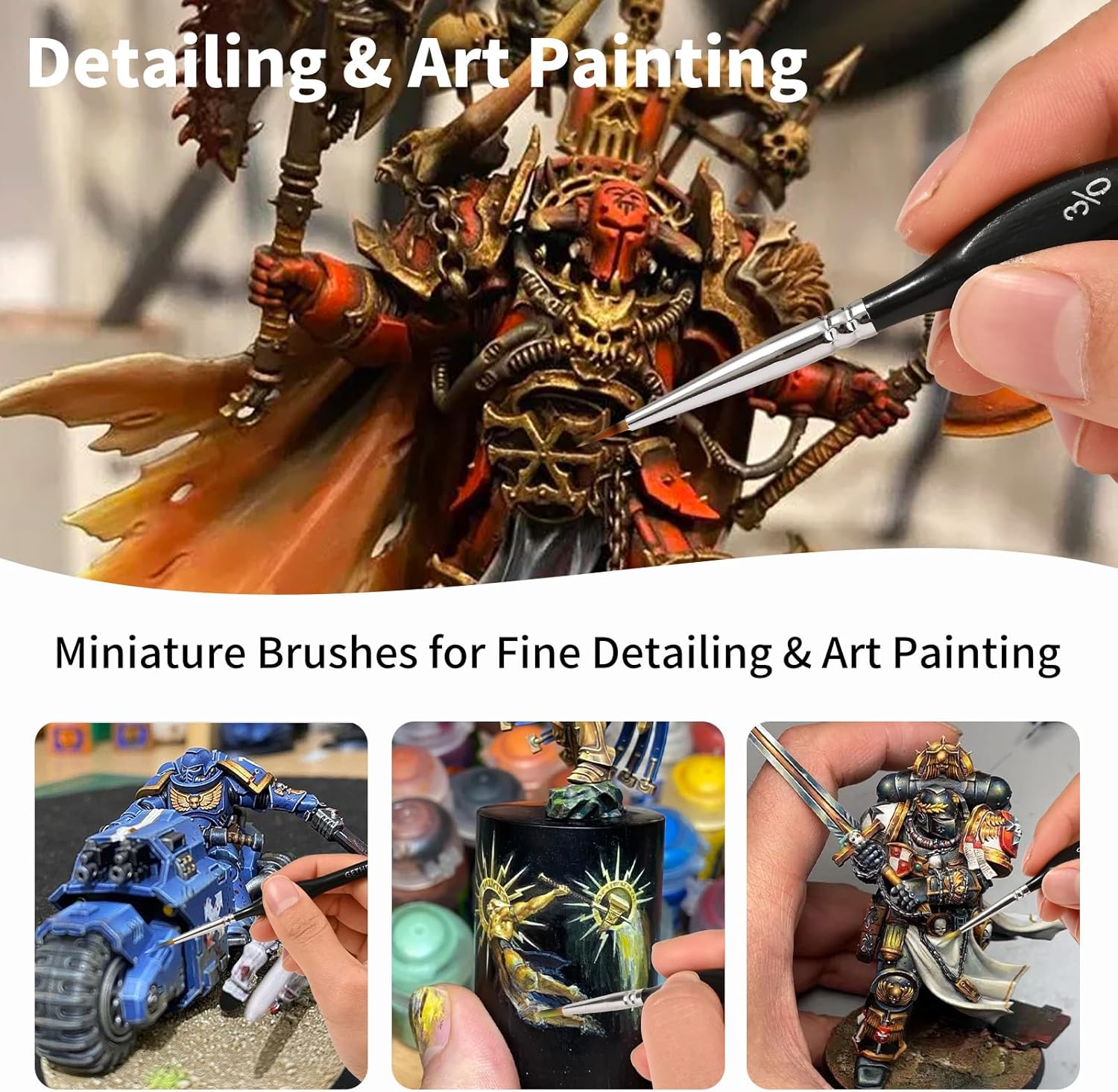 15 Piece Extreme Detail Paint Brush Set for Acrylic Watercolor Oil Fine Detailing - Image 5