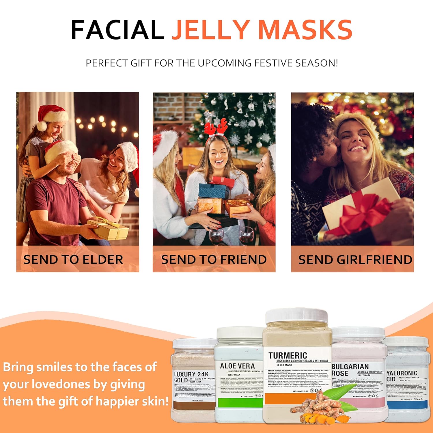 Turmeric Jelly Peel Off Rubber Facial Mask Powder 23 Fl Oz with Silicone Brush Included - Image 5