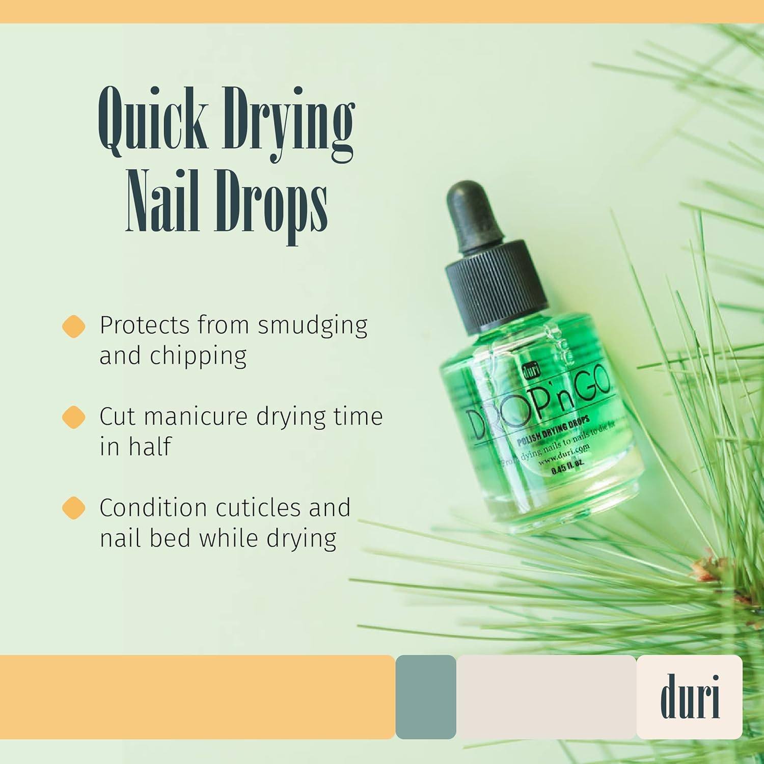 Duri Brush'n Go Dry and Shine Top Coat with Drop'n Go Nail Polish Drying Drops Combo Pack - 2 Piece Set - Image 4