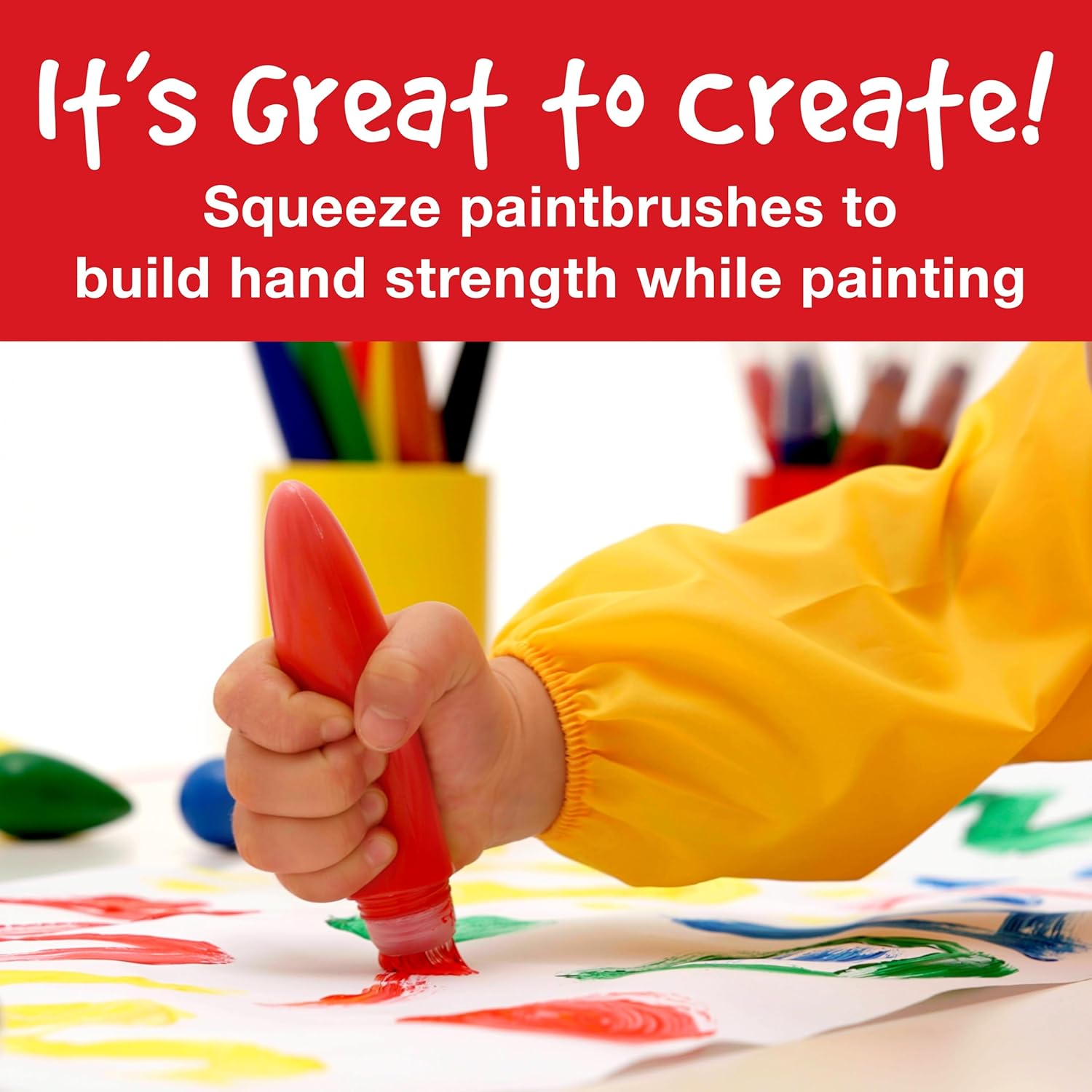 Faber-Castell Jumbo Squeezing Paint Brushes Set, 6 Washable Non-Toxic Colors for Kids - Image 6