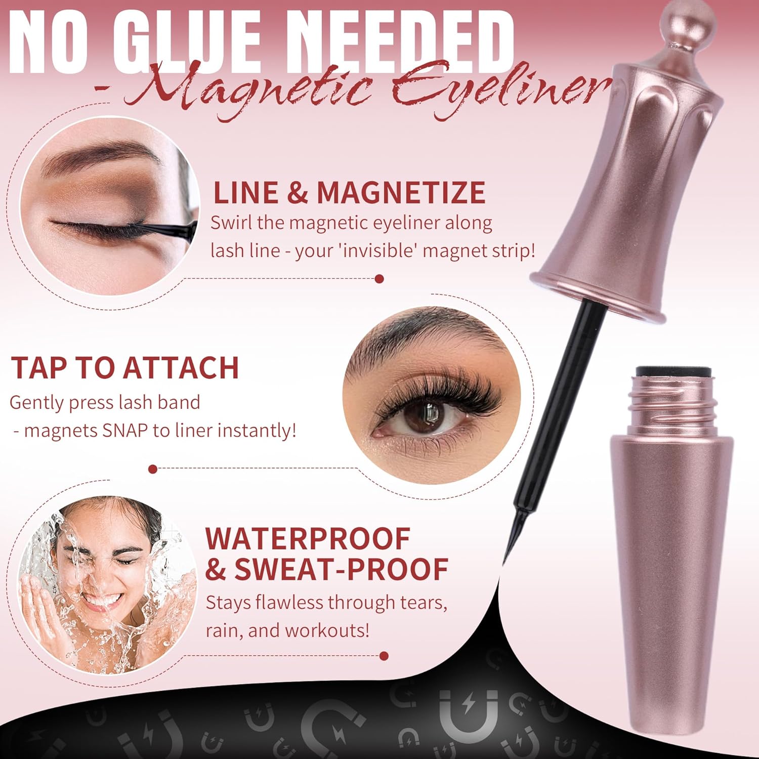 New! Magnetic Eyelashes Kit for Effortless Cat Eye Look, 5 Pairs Included - Image 5