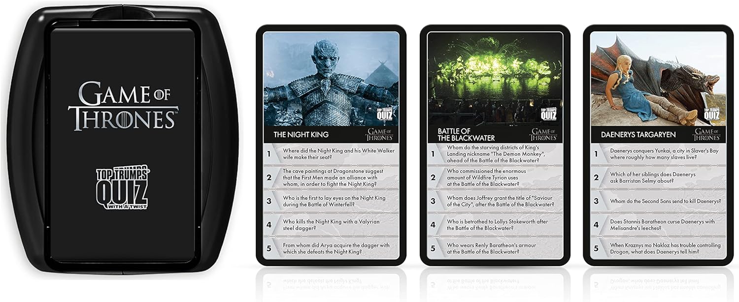 Game of Thrones Quiz Card Game for Ages 8+, 130 Westeros Character Trivia Cards - Image 2