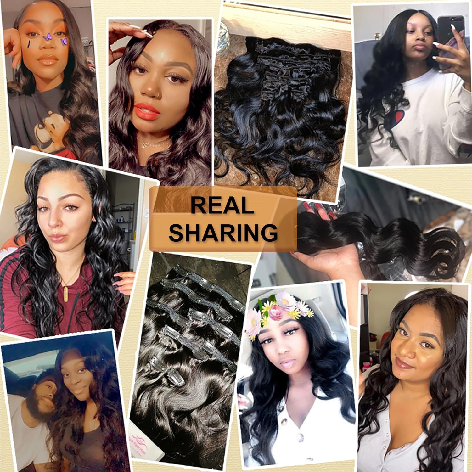 Remy 24 Inch Body Wave Clip-In Hair Extensions 100g 8Pcs Natural Black 1B - Image 6