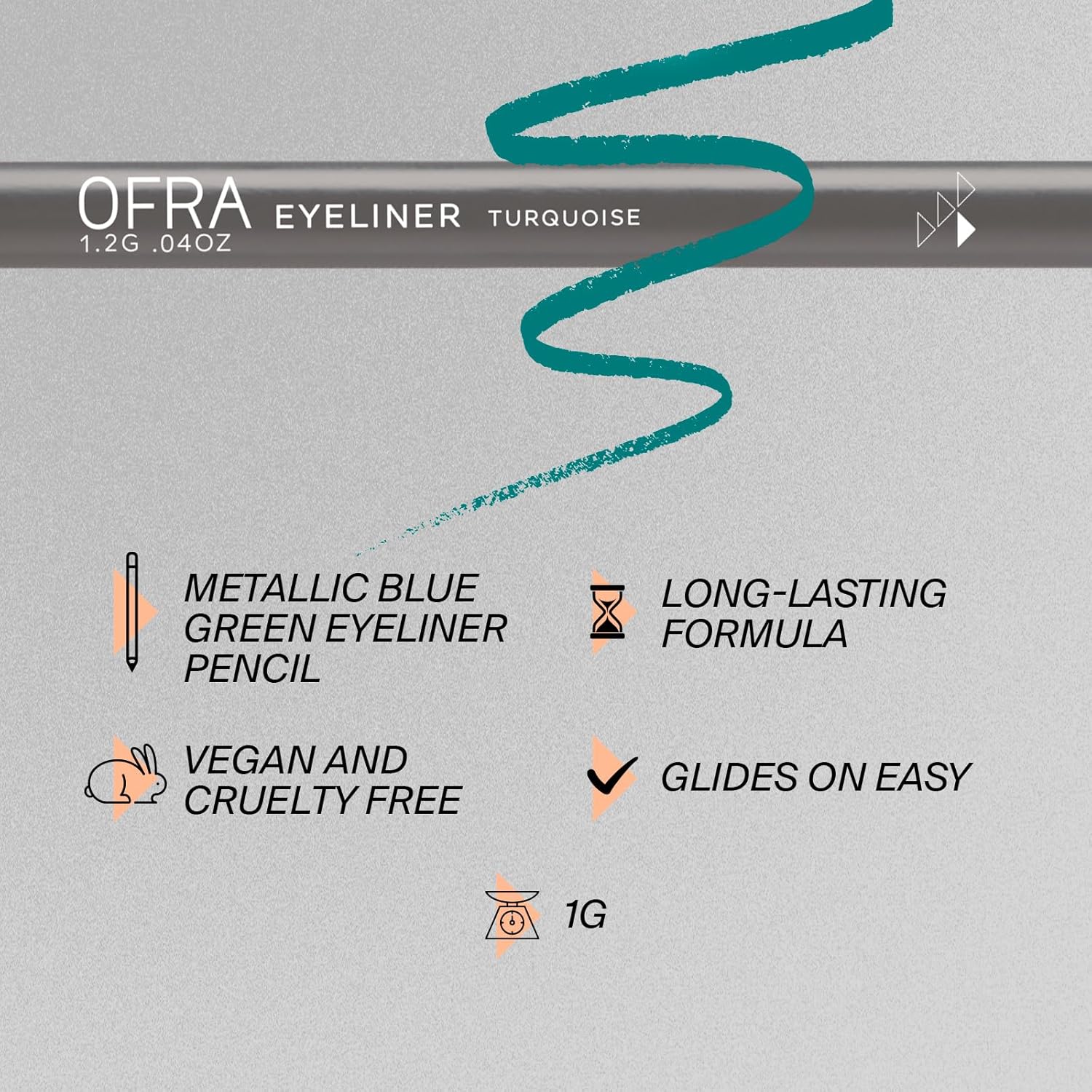OFRA Waterproof Turquoise Eyeliner Pencil Smudge-Proof Easy Glide All-Day Wear - Image 4