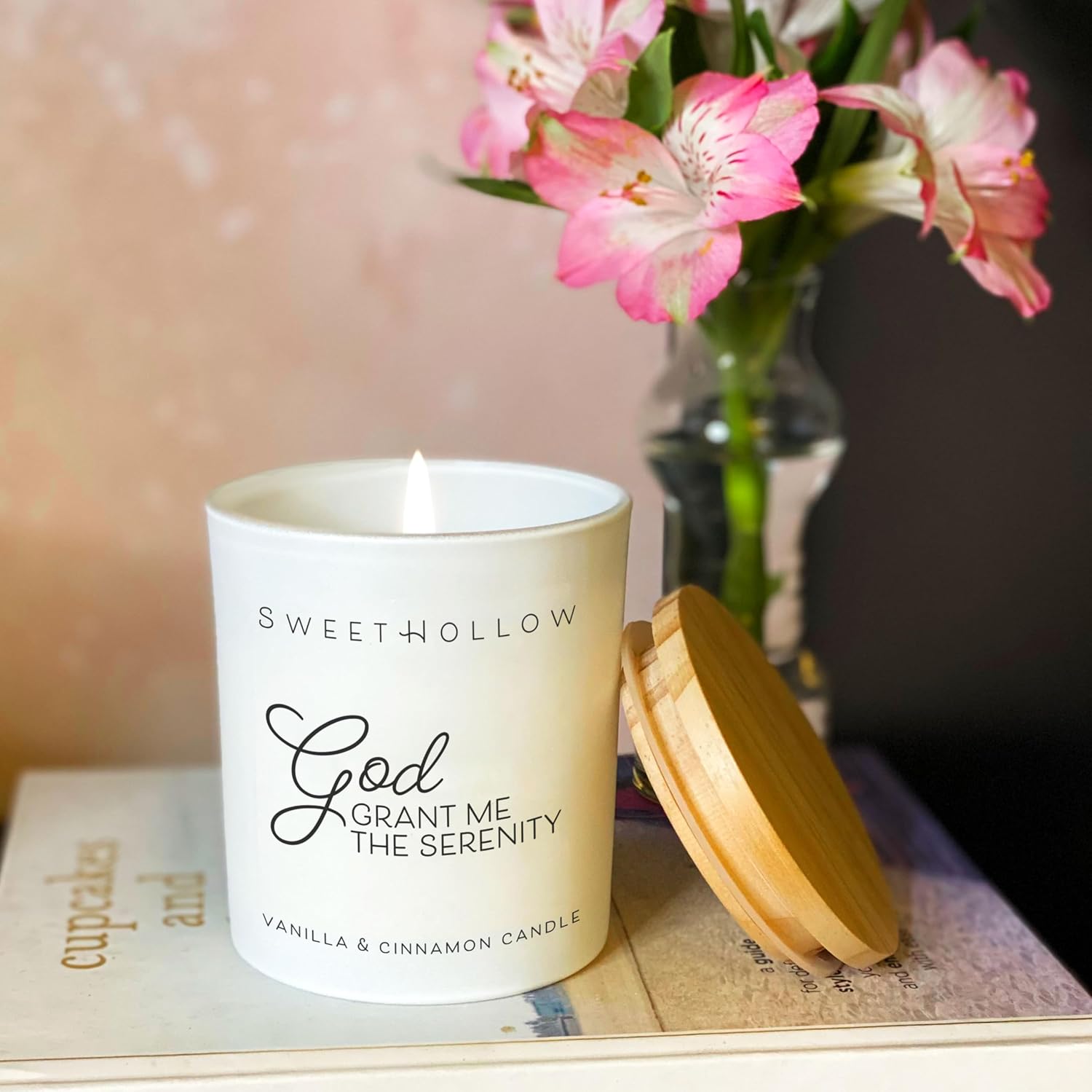 SweetHollow Serenity Prayer Candle Large Coconut Wax Vanilla Cinnamon Scent - Image 4