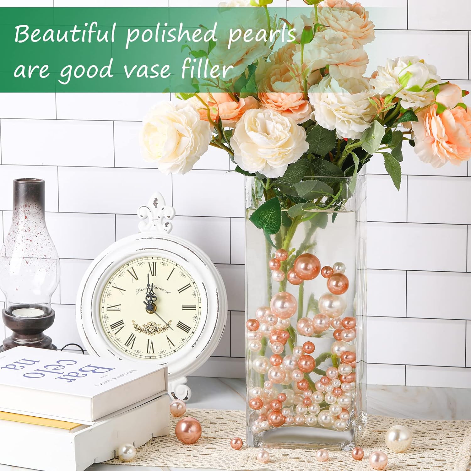 Jadive 200 pc Assorted Size No Holes Pearl Beads for Vase Filler Decor - Image 4