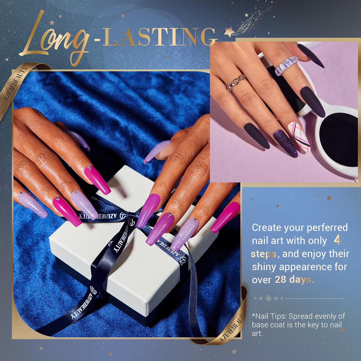 AZUREBEAUTY 20 Color Dip Powder Nail Kit with Color Changing Glitter Liquid - Image 3
