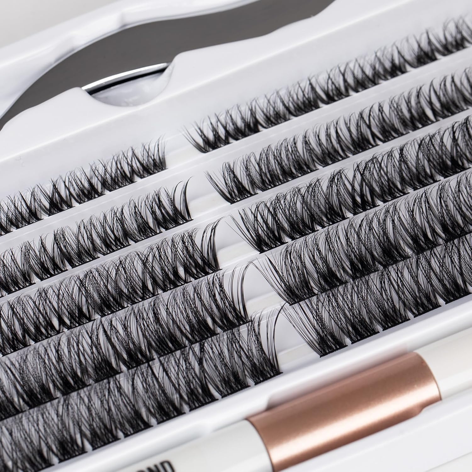 Individual Cluster Lashes Kit 120 Count 10-16mm C/D Curl with Applicator Bond Seal - Image 5