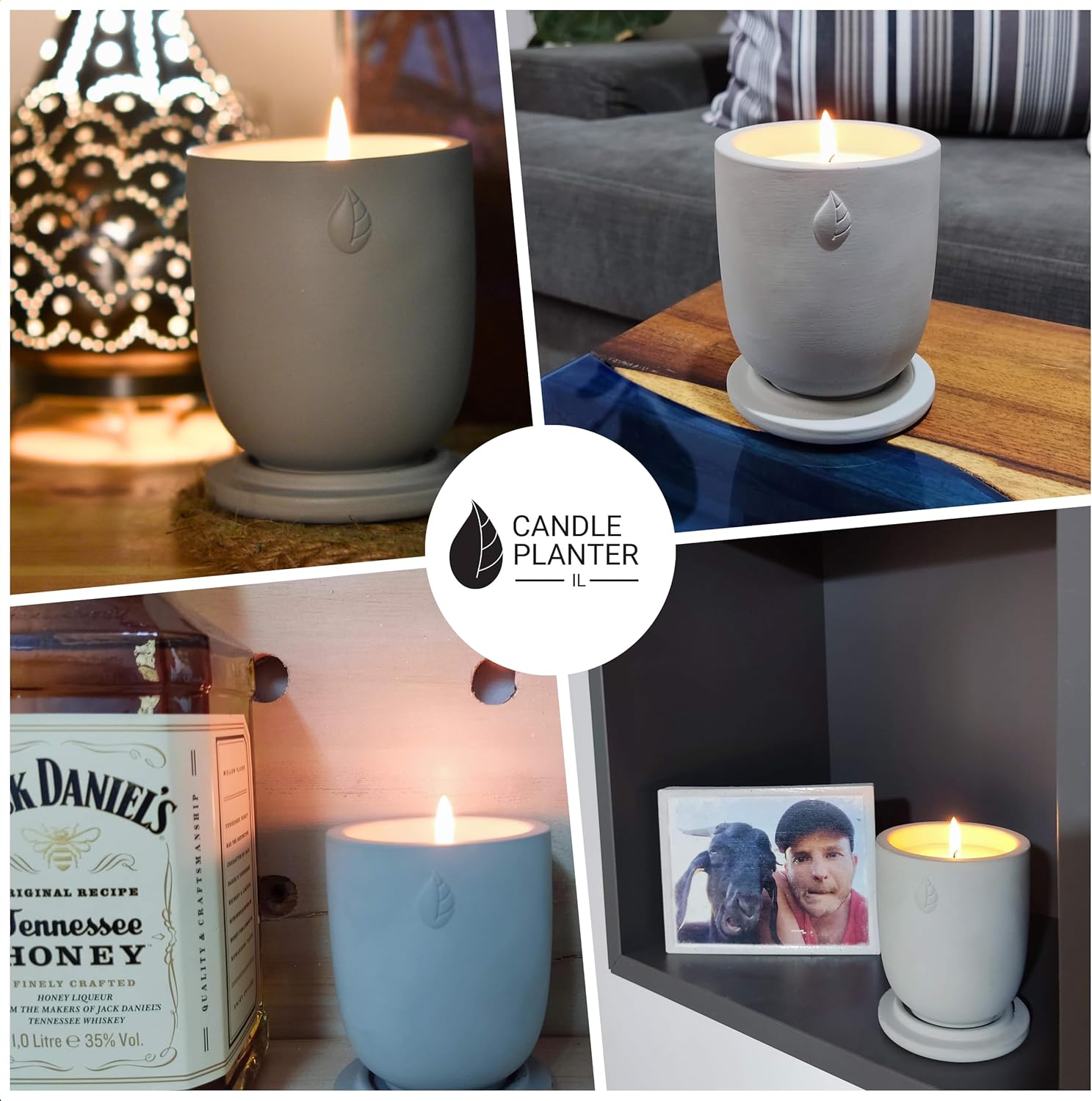 Concrete Cement Candle Planter with Aromatherapy Soy Candles - 8 Oz, 50-Hour Burn - Image 9