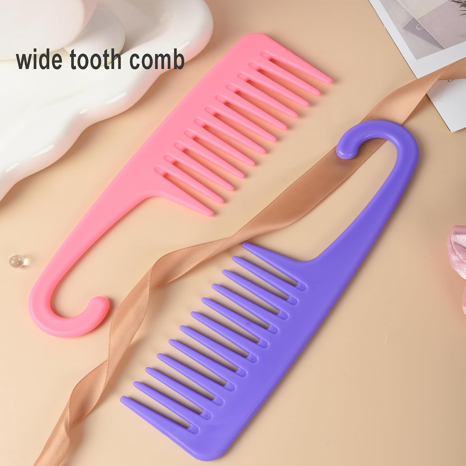 12 Piece Hair Brush and Comb Set Pink for Toddlers Women Curly Hair Detangling - Image 6