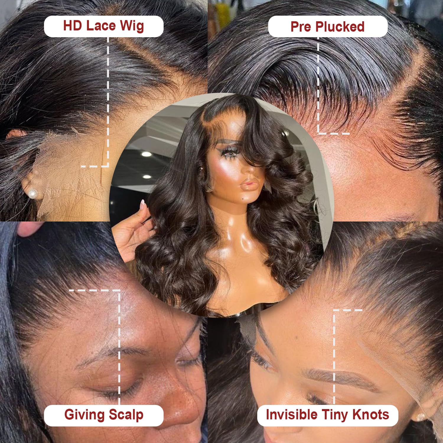 Lemoda 30 Inch 13x6 Body Wave Virgin Human Hair Lace Front Wig 210% Density - Image 6