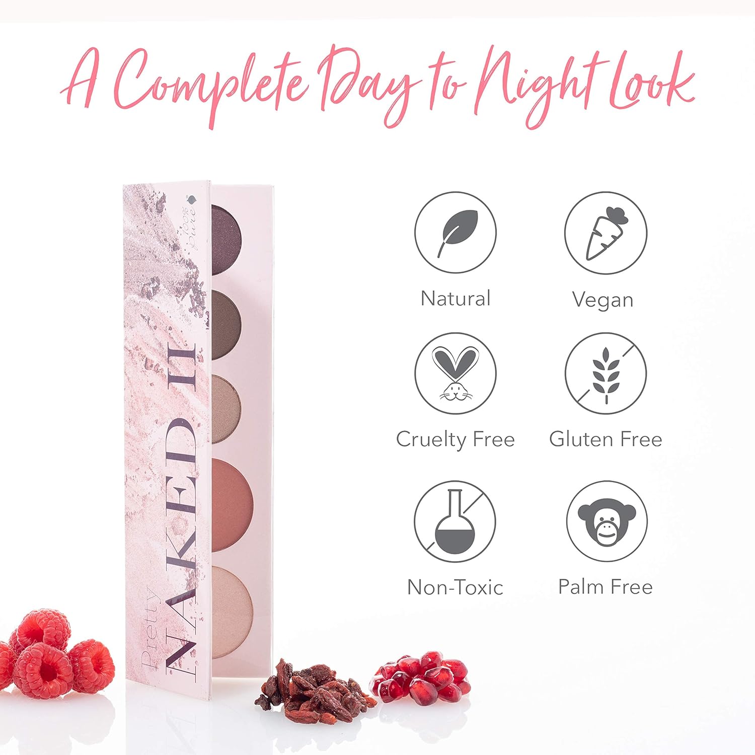 Pretty Naked II 100% Pure Vegan Makeup Palette - 3 Eyeshadow, Blush, Highlighter - Image 8