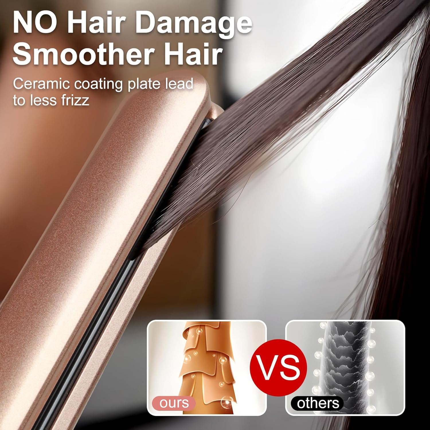 Professional Flat Iron Hair Straightener with Floating Plates and 14 Temp Settings 200-460℉ - Image 3