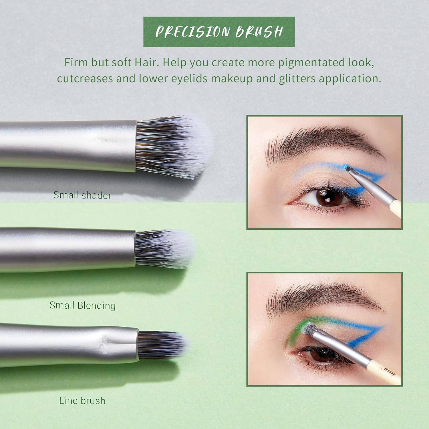 Jessup 8-Piece Cruelty-Free Eyeshadow Brush Set for Blending Concealer Eyebrow Eyeliner - Image 4