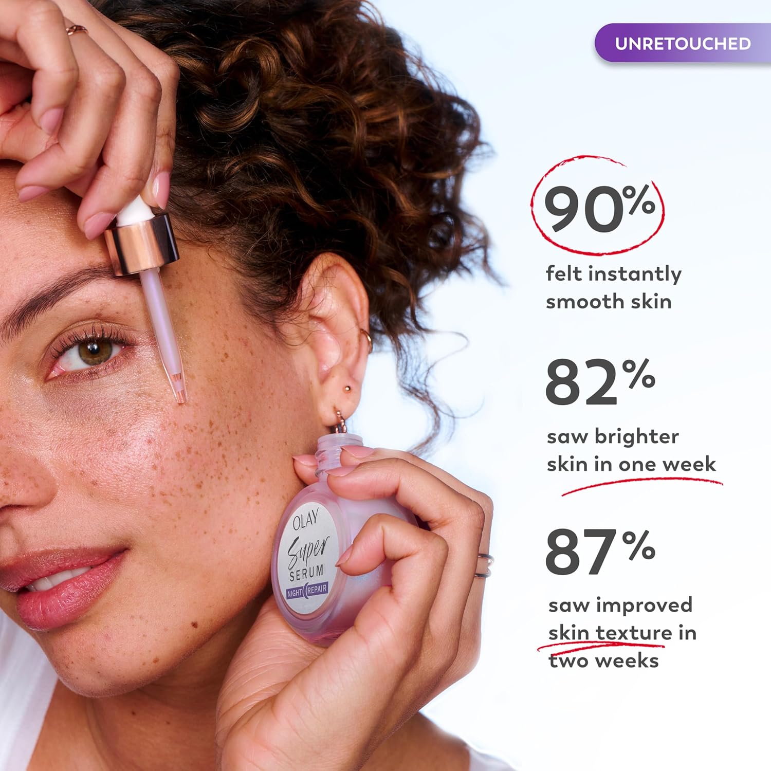 Olay Fragrance-Free Night Repair Serum Trial Size 0.4 Oz with Niacinamide Peptide Salicylic Lactic Acid - Image 4