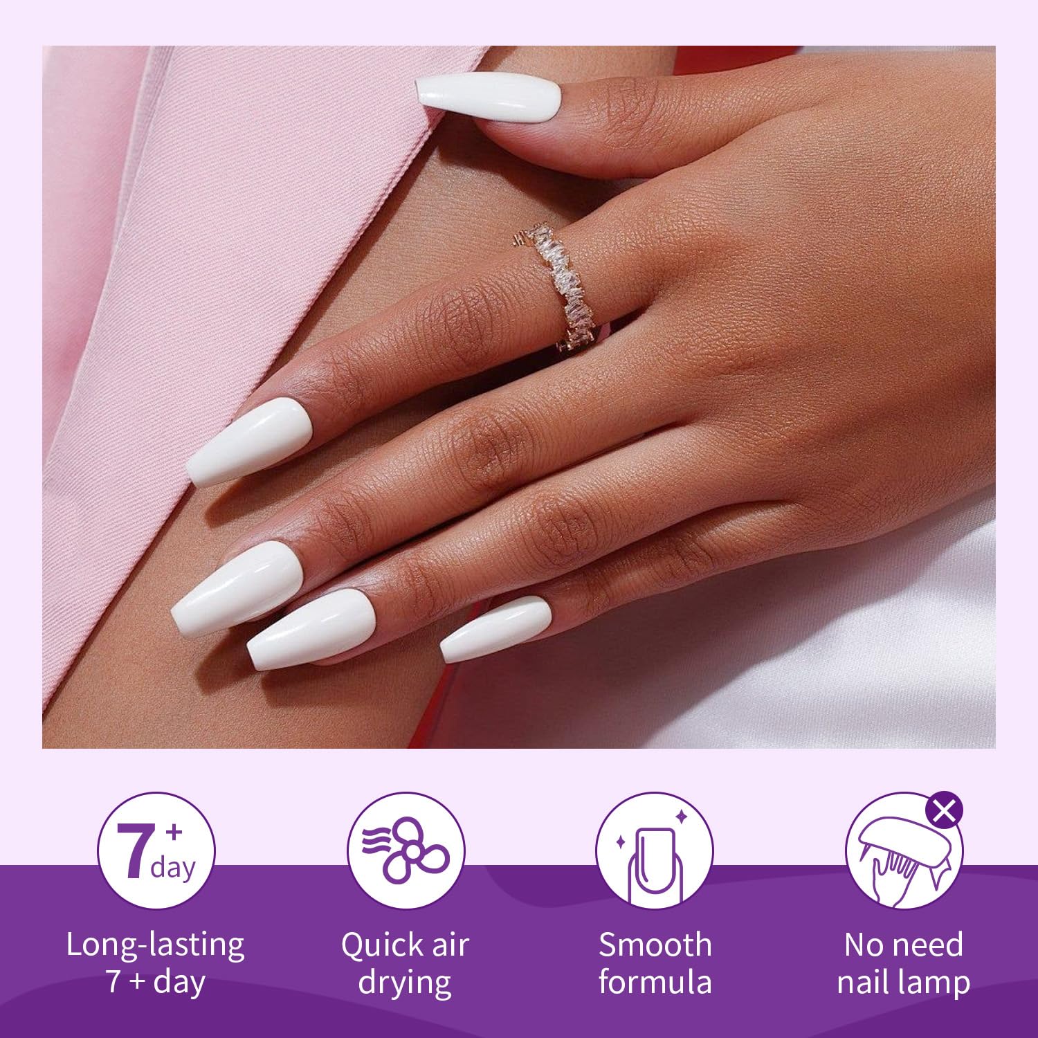 10ml Quick Dry Nail Polish Set 6 Colors for Women Black White Red Blue Green Purple - Image 5