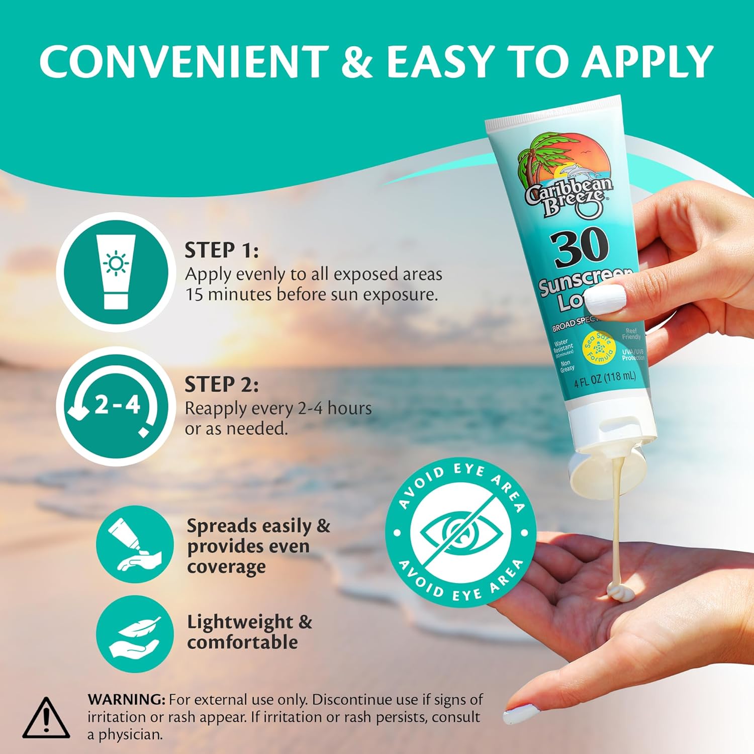 Reef Safe SPF 30 Mango Lime Scent Sunscreen Lotion 4 Oz Water Resistant - Image 6