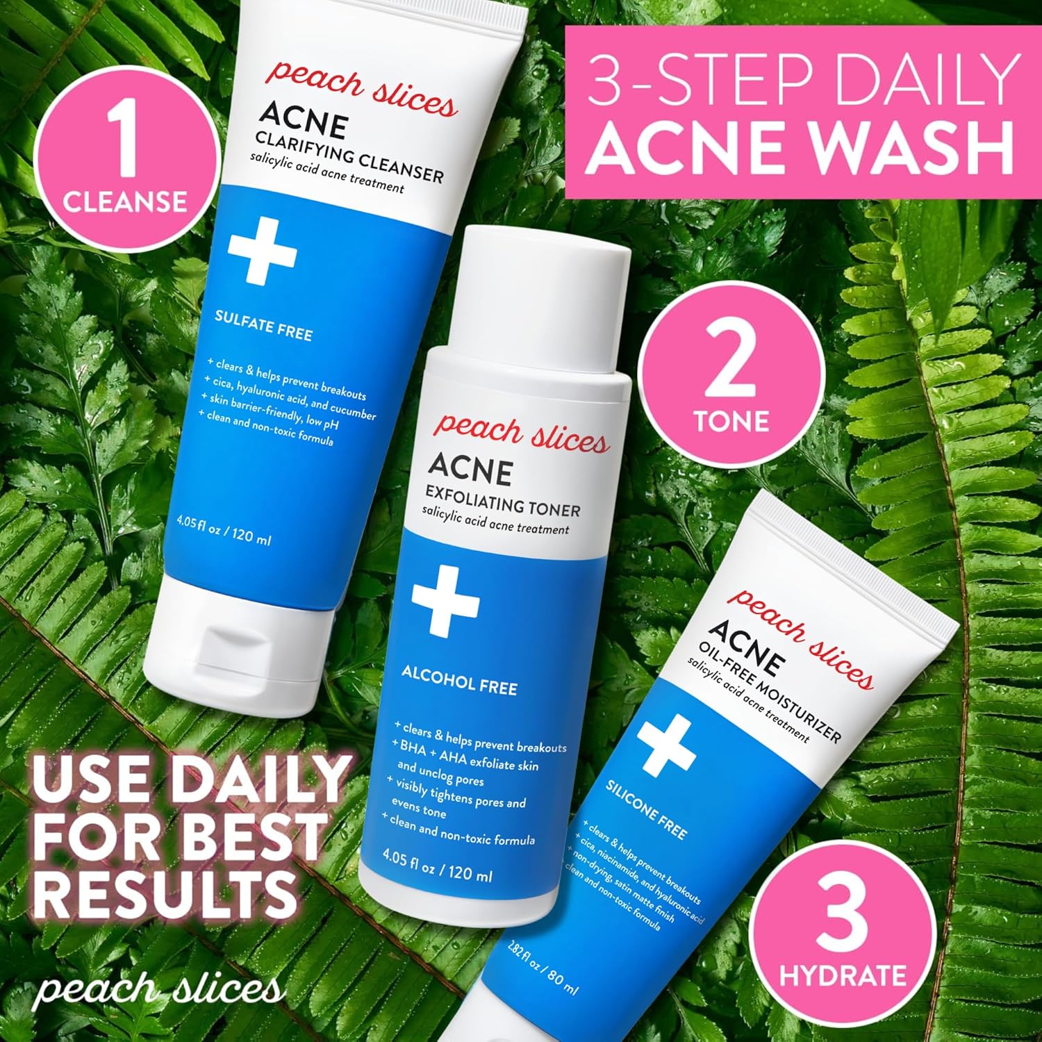 Peach Slices Acne Clarifying Cleanser 4 oz with 2% Salicylic Acid - Image 7