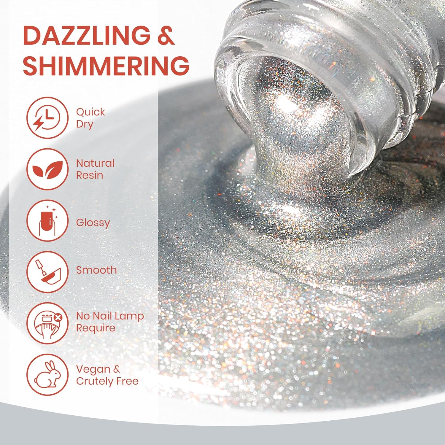 Aurora Silver Magnetic Cat Eye Nail Polish Non-Gel Quick Dry 16ml for Women - Image 2