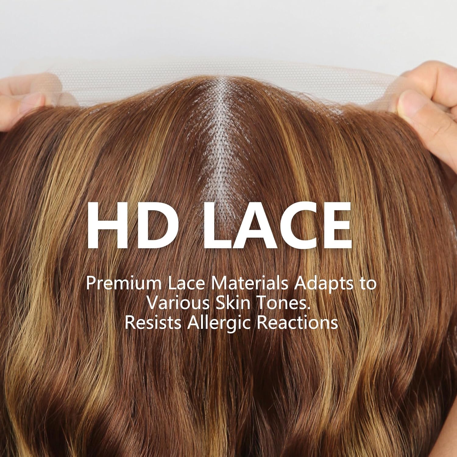14 Inch Brown Highlight Lace Front Wig for Women Middle Part Daily Use - Image 2