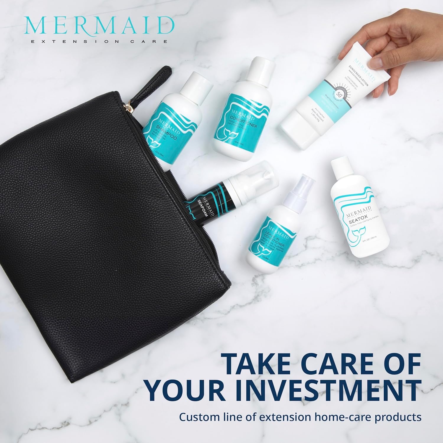 Mermaid Extension Hair Care Shampoo and Conditioner Set 16 oz Oil-Free Vegan Formula - Image 6