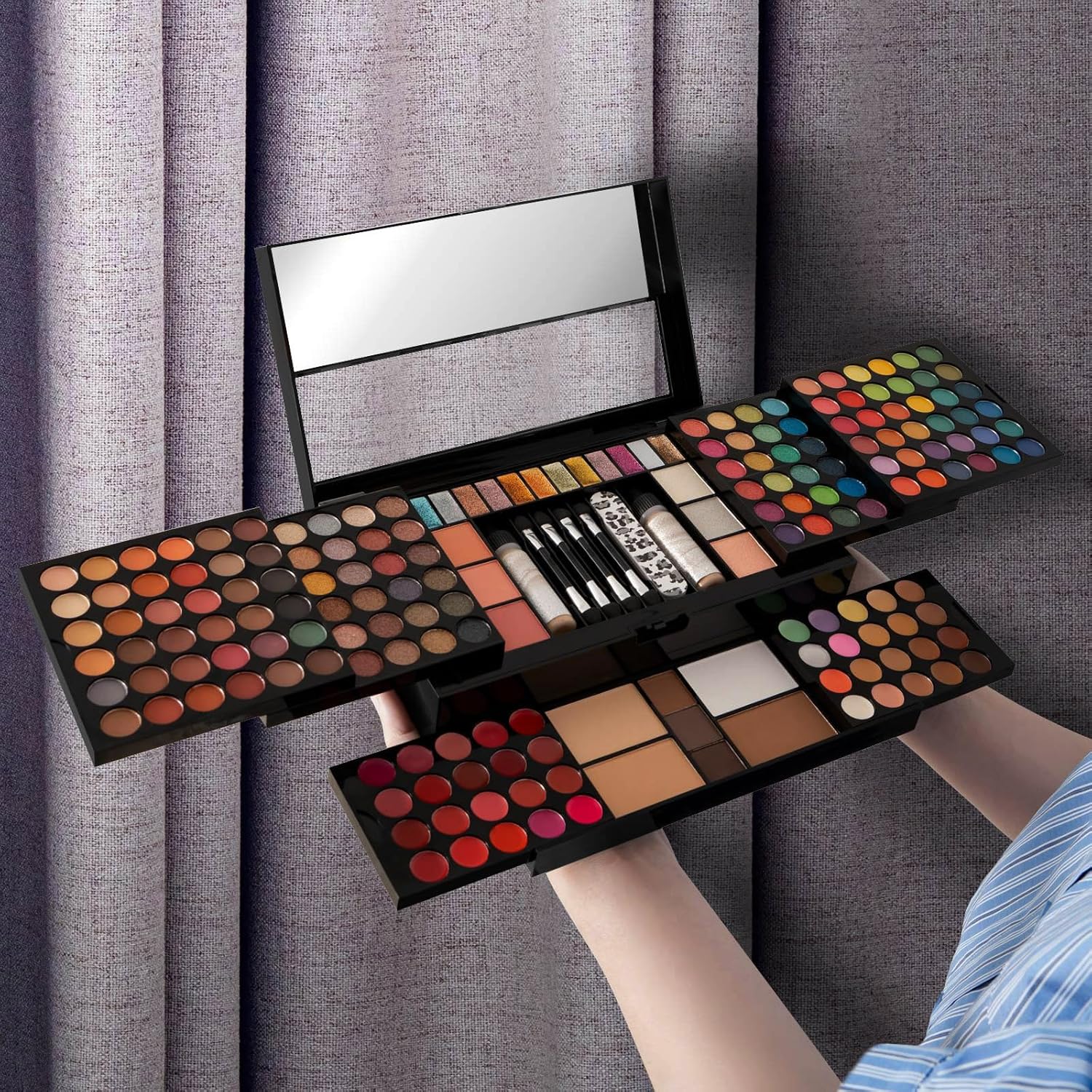 M 187 Colors 32 Shade Professional Makeup Palette All-in-One Kit with Accessories - Image 5