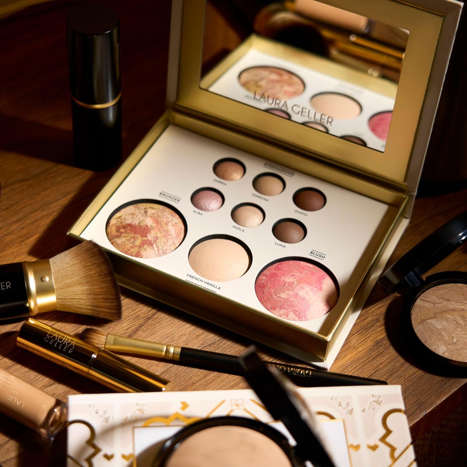 Laura Geller Tuscan Dreams Baked Palette Full Size with Bronzer Blush Highlighter 6 Eyeshadows - Image 6