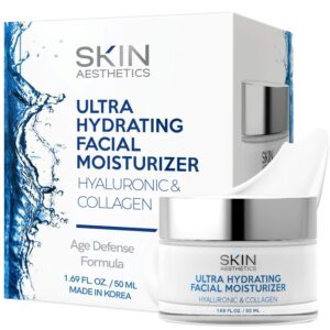 Hyaluronic Acid & Collagen Face Moisturizer - Anti-Aging, Ultra Hydrating, Fine Lines & Wrinkles Treatment - Dermatologist Tested Korean Skincare - Clean Beauty, Cruelty-Free - 1.69 oz