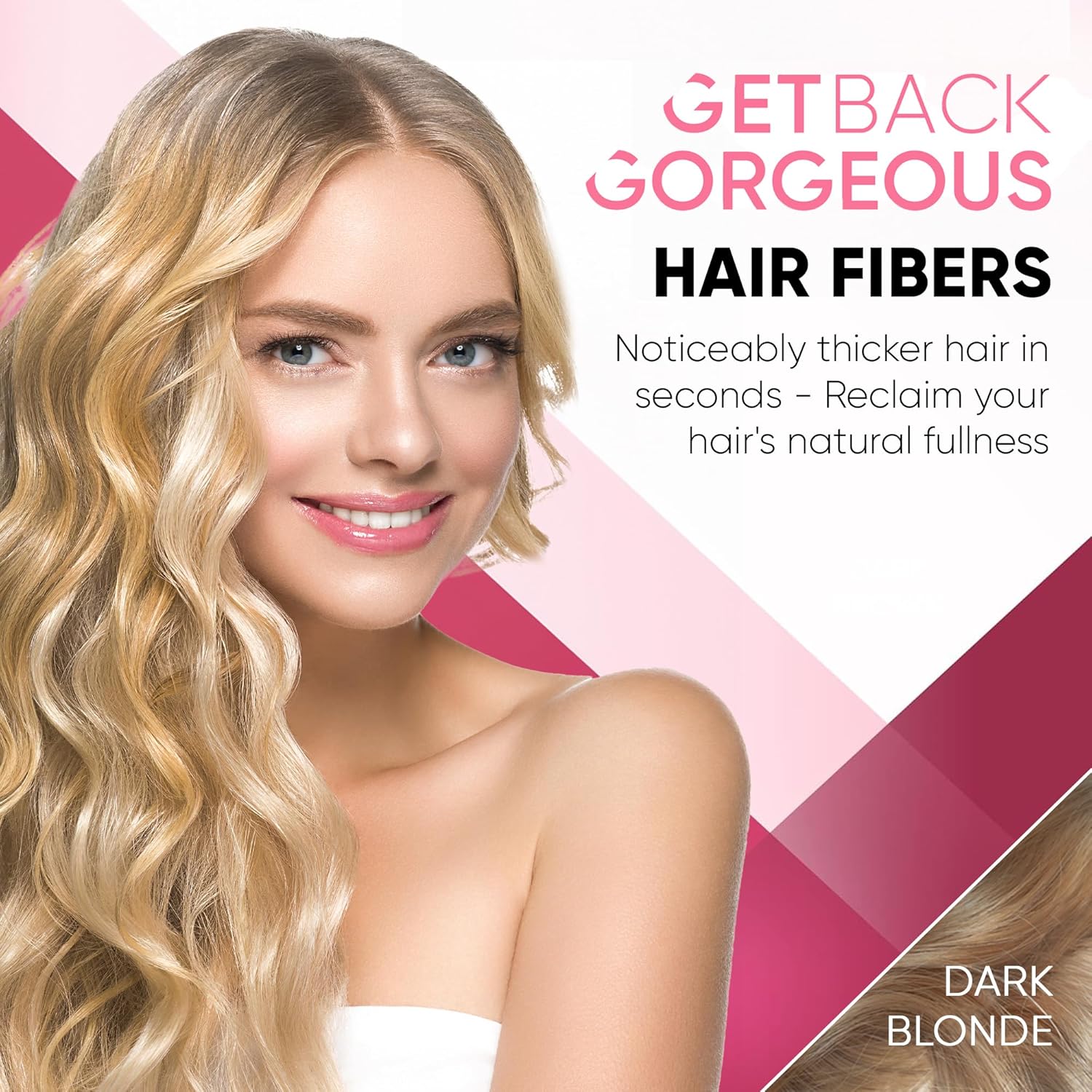 GBG Hair Fibers for Thinning Hair and Bald Spots Dark Blonde 25g Bottle for Instant Volume - Image 2