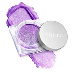 Shimmer Purple Cream Eyeshadow, Moisturizing Metallic Sparkling Ultra-Blendable Purple Glitter Eye Shadow Makeup, Long Lasting Travel Friendly Creme Eyeshadow Palette for Evening Natural Look, 09#