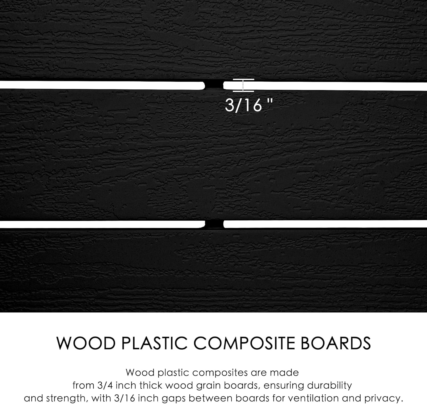 Kozyard Black 3-Panel Aluminum Outdoor Privacy Screen Fence Kit 50" W x 48" H - Image 5