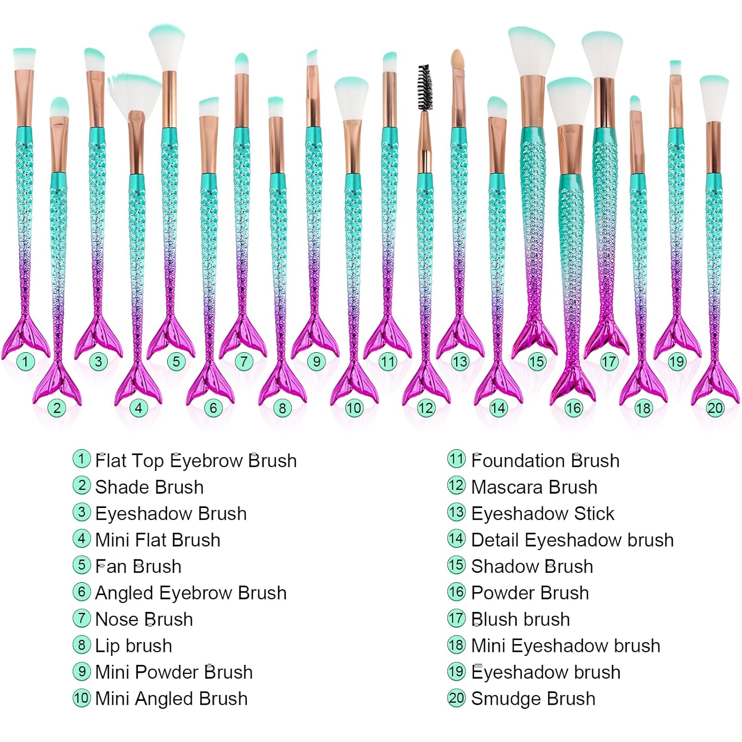 NICEMOVIC 20-Piece Princess Makeup Brush Set for Girls, Cute Gift for Young Artists - Image 7