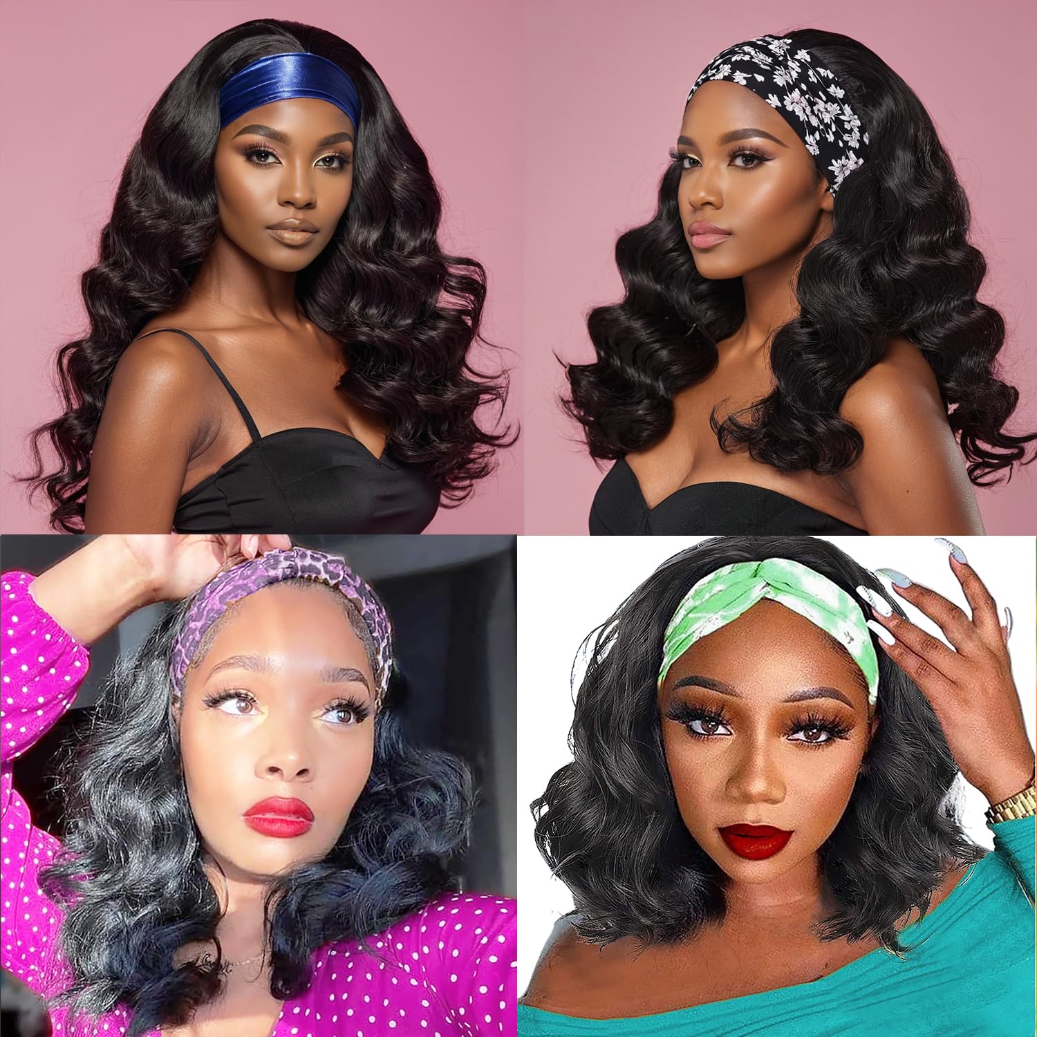 JCL 12 Inch Glueless Body Wave Human Hair Headband Wig for Black Women Natural Color - Image 2