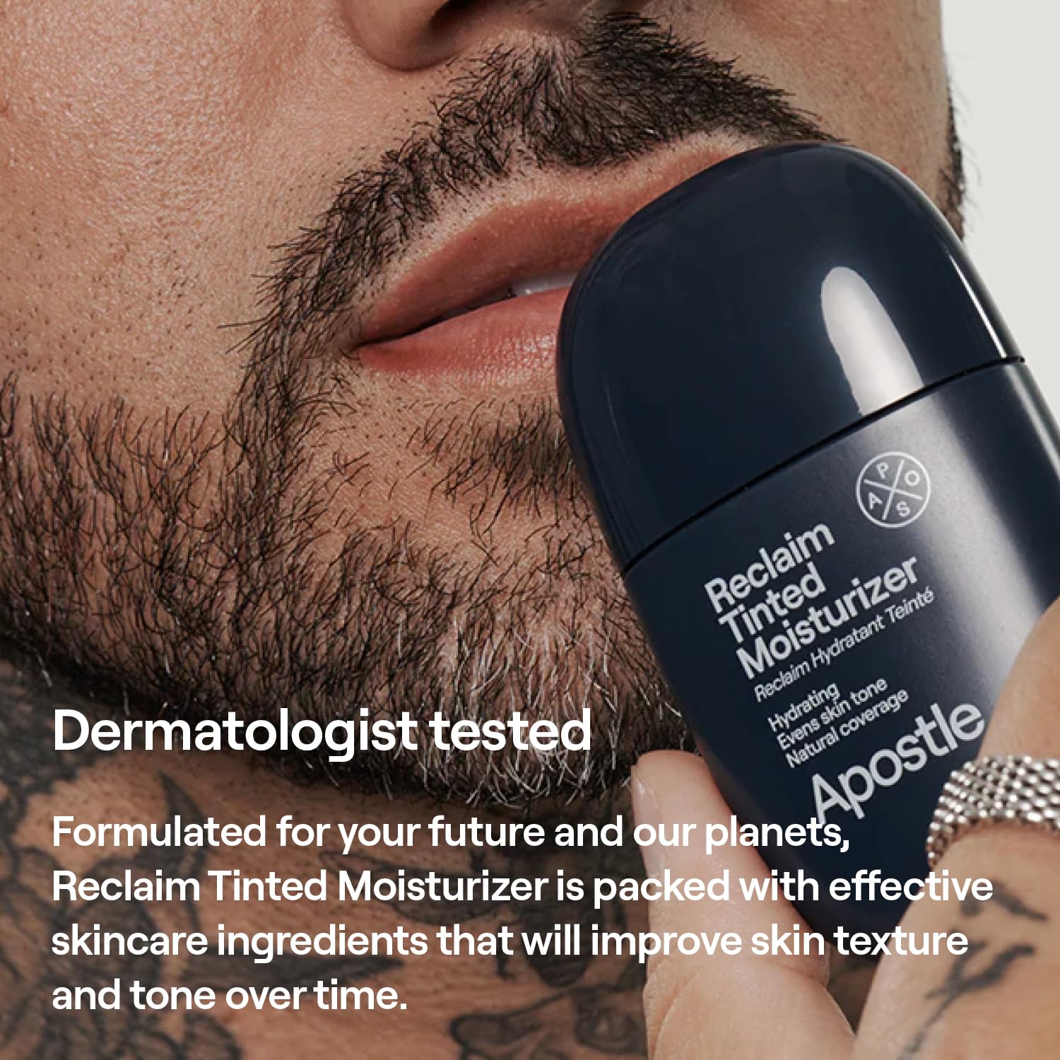 APOSTLE Reclaim Tinted Moisturizer for Men 1 Fl. Oz. - Hydrates, Evens Skin Tone, Reduces Fine Lines - Image 6
