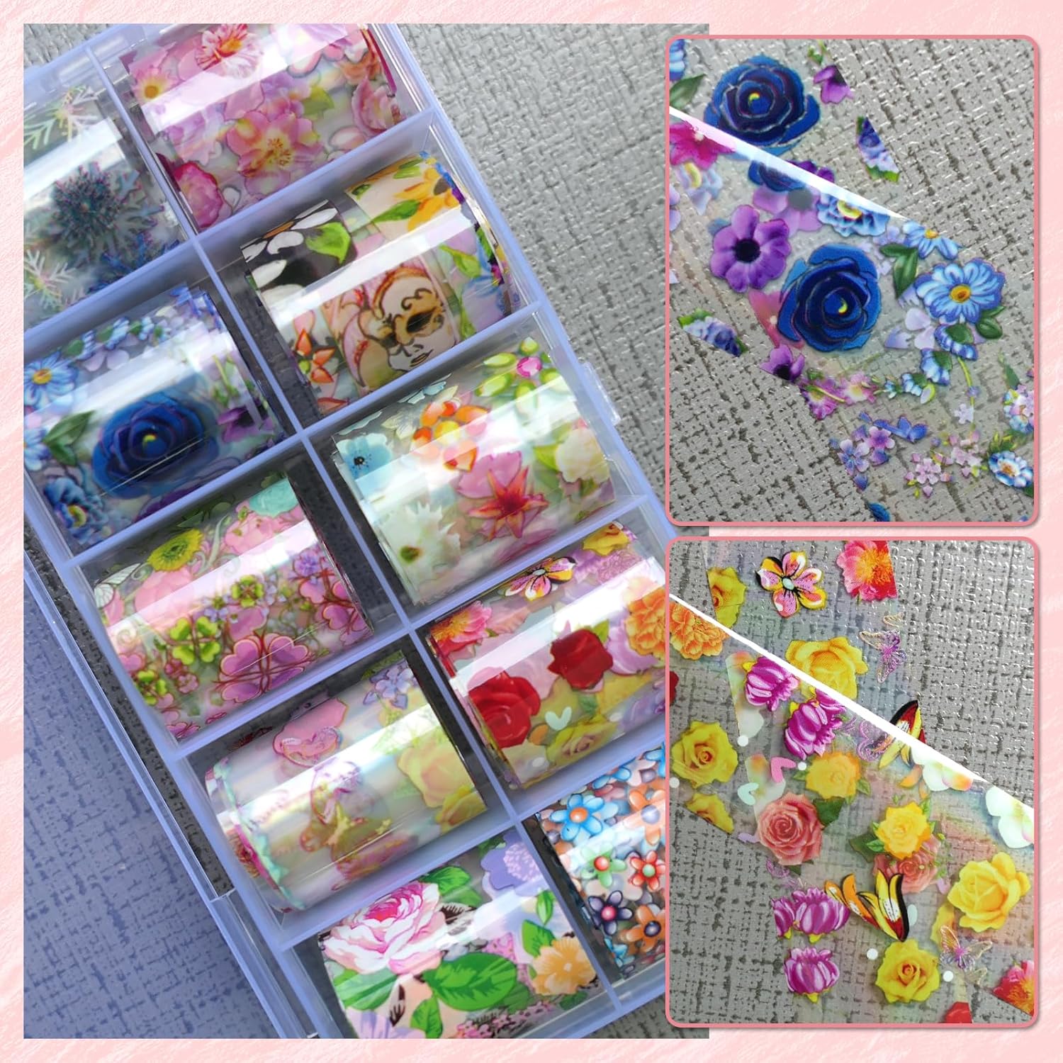 30 Rolls Butterfly Marble Nail Foil Transfer Art Stickers Decorative Sheets - Image 5