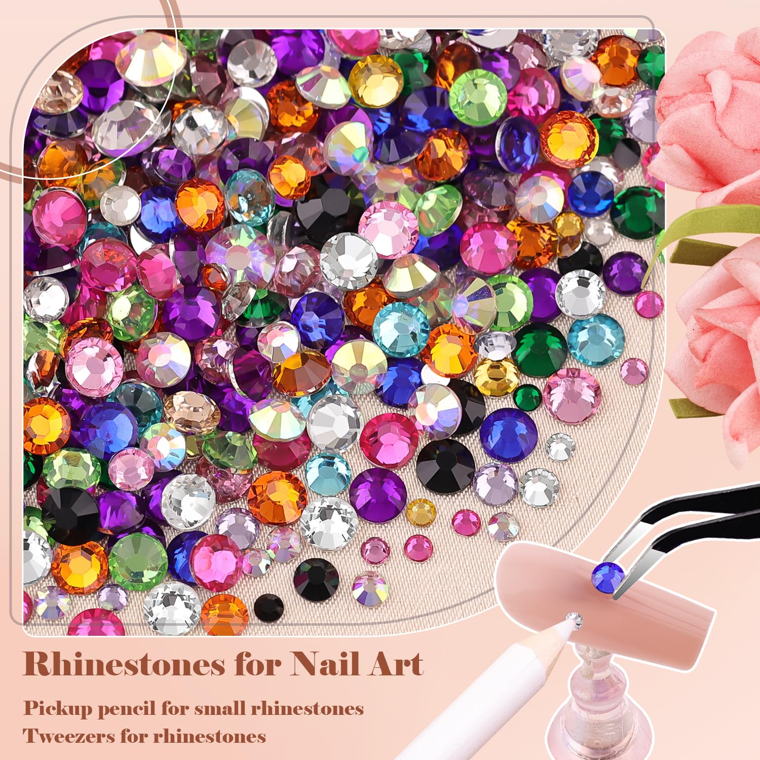 15ml Nail Art Rhinestone Glue Gel Kit with 2 Boxes of Assorted Gems - Image 4