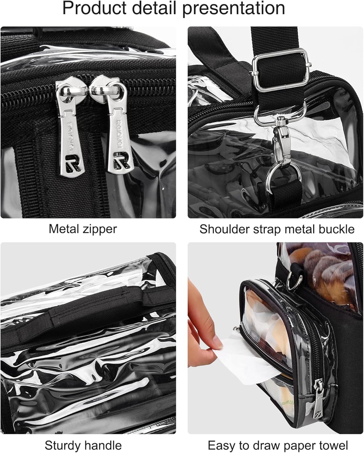 Extra Large Makeup Brush Holder Case with Stand Up Slots and Adjustable Travel Strap - Image 8