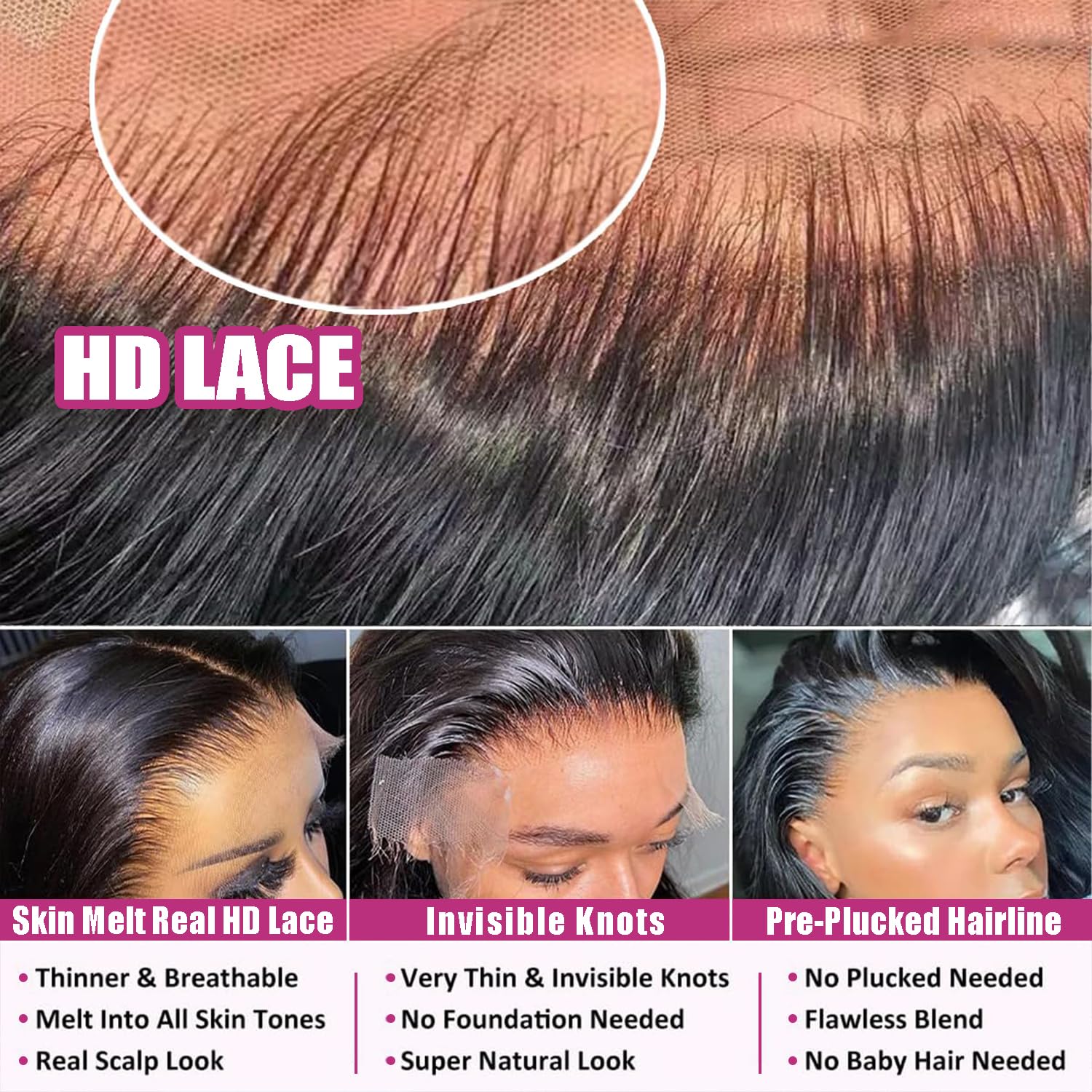 30 Inch 200% Density 13x6 Body Wave Lace Front Wig with Natural Baby Hair for Women - Image 5