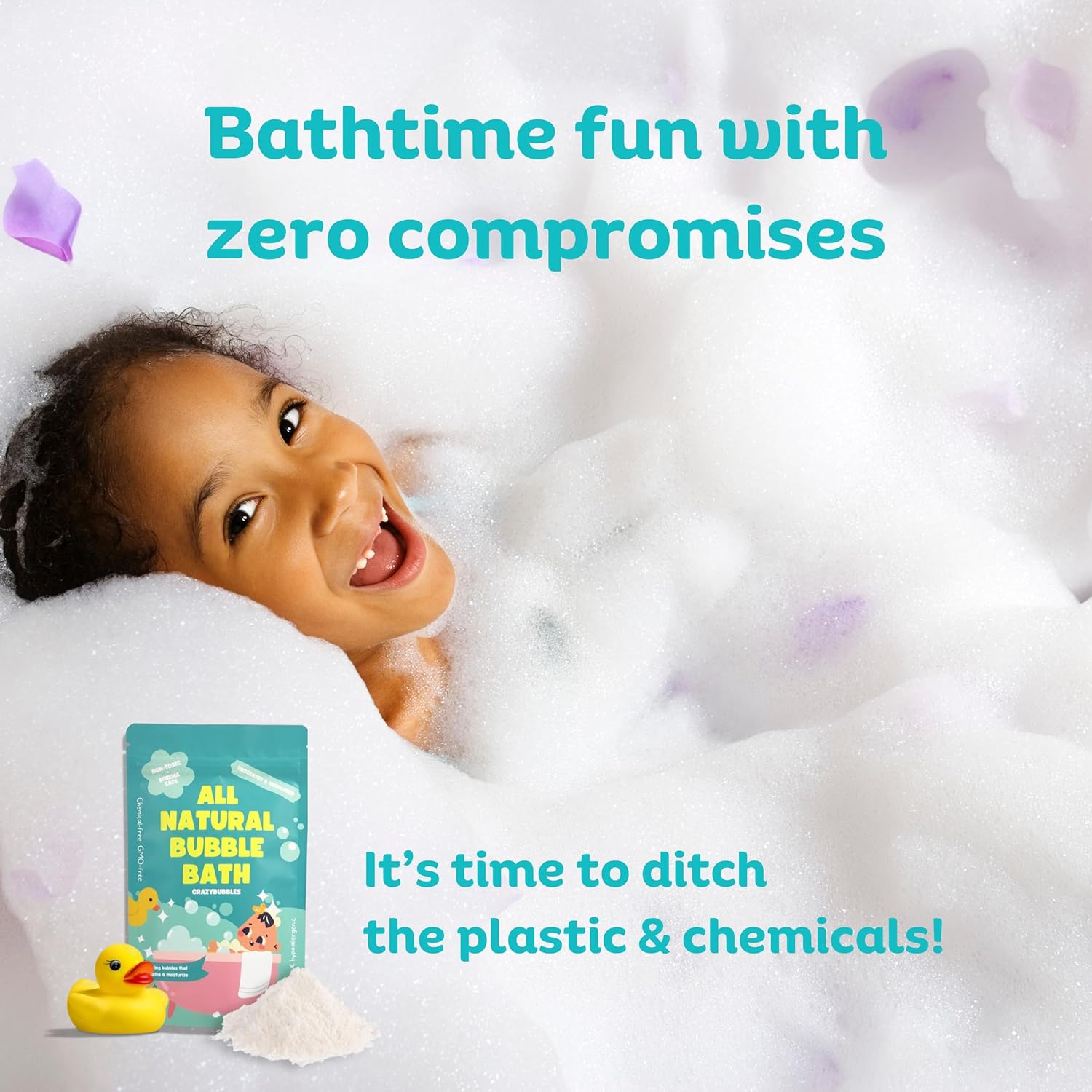 Gentle Hypoallergenic Bubble Bath for Kids and Babies, Eczema Safe, 30 Baths - Image 5