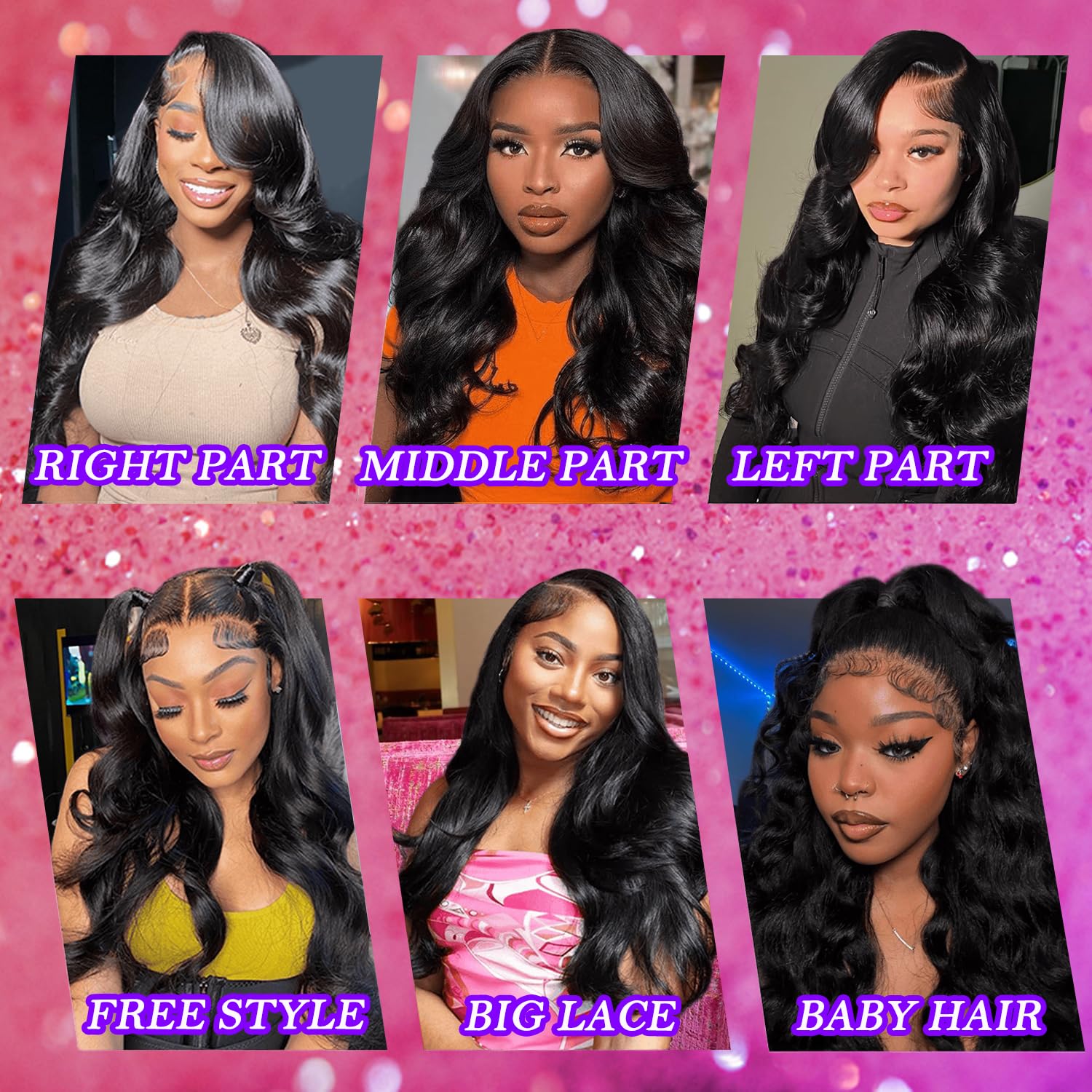 28 Inch 13x6 Body Wave Human Hair Lace Front Wig 180% Density Pre Plucked - Image 3