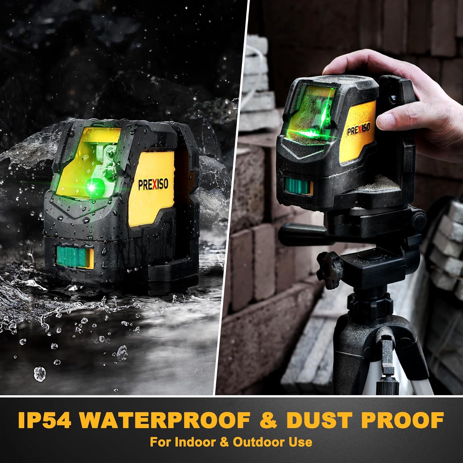 Prexiso IP54 Waterproof Laser Level with Tripod, 150 Degree Wide Angle, 100 Ft Range - Image 5
