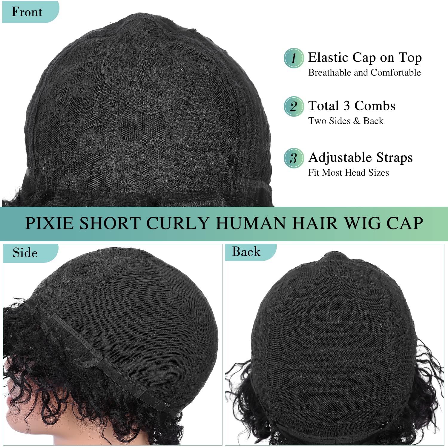 Short Deep Wave Curly Human Hair Pixie Cut Glueless Afro Wig for Black Women - Image 9