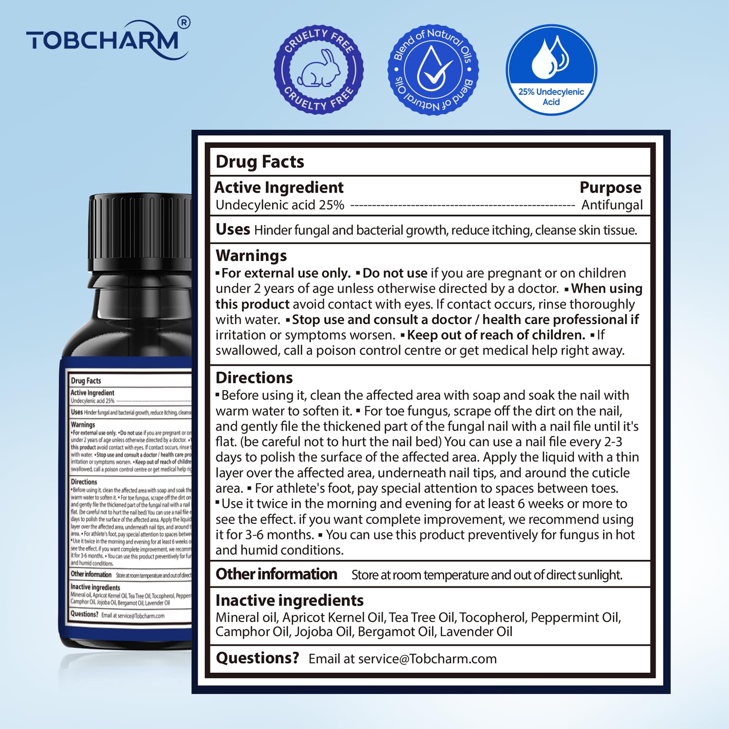 Extra Strength Toenail Fungus Treatment with 25% Undecylenic Acid, 1oz Fungal Nail Solution - Image 7