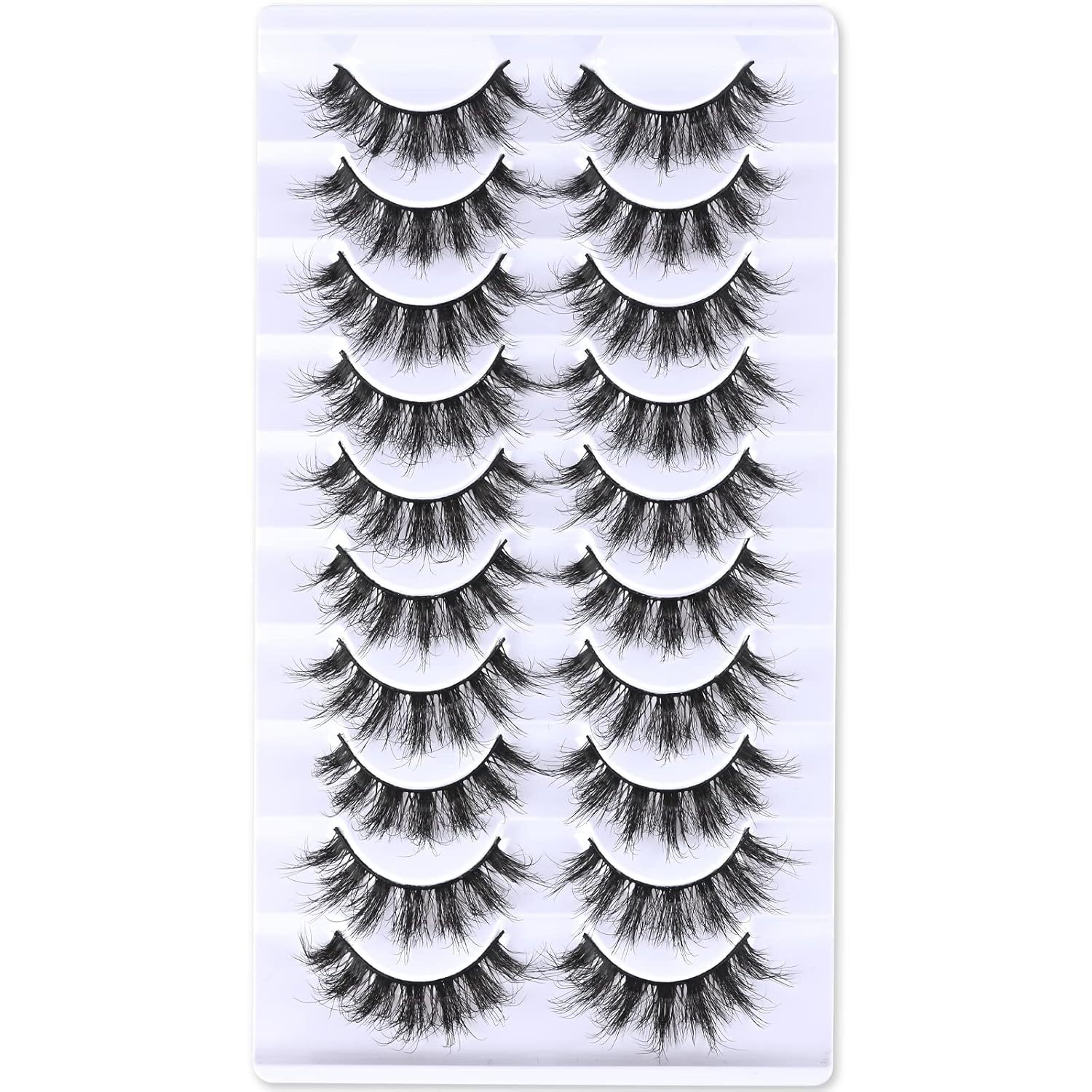 FARRED Natural Short Wispy Mink Volume False Eyelashes Pack of 10 Pairs - Image 2
