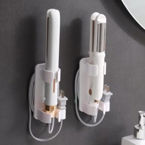Wall-Mounted Hair Tool Organizer - Curling Iron, Straightener, and Dryer Holder for Bathroom Storage (1 Pack)