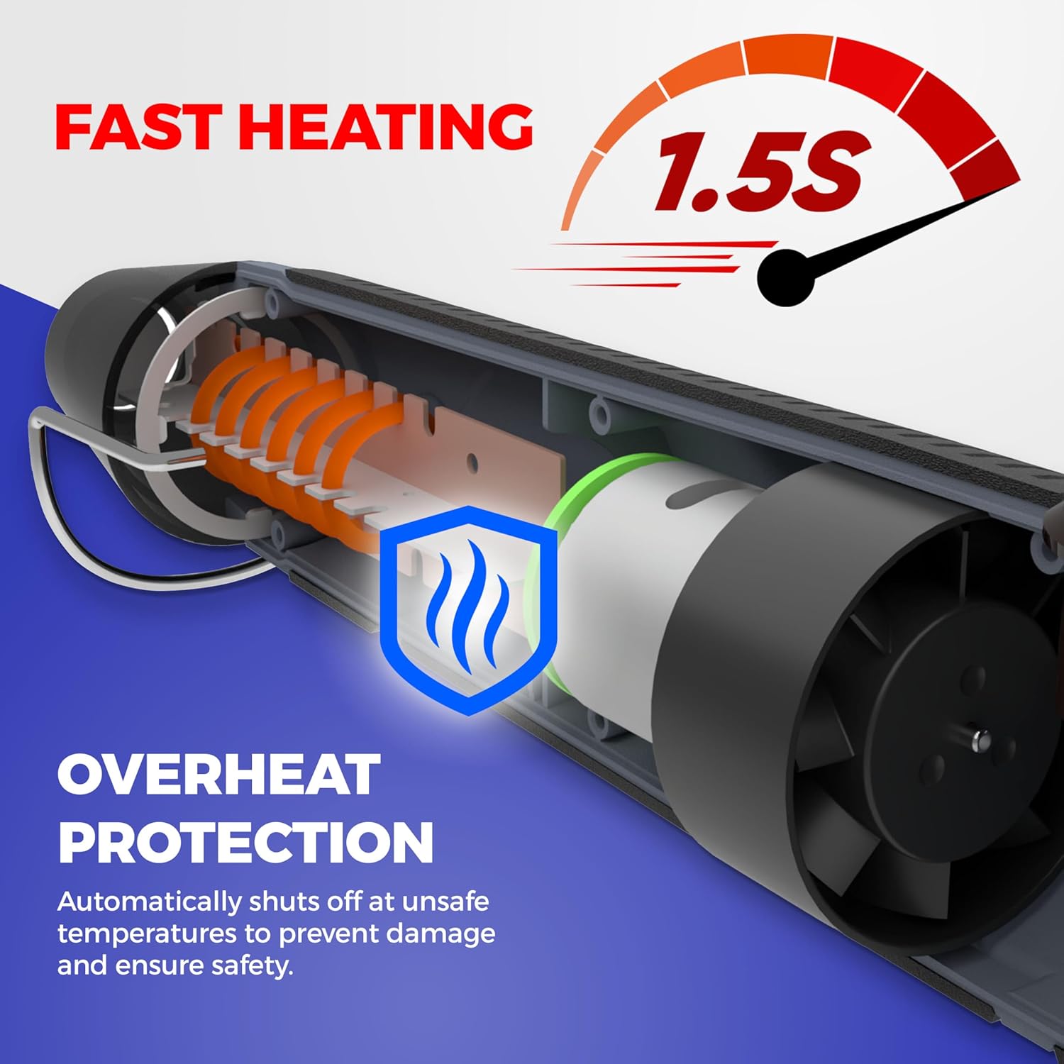 Blue/Black Mini Dual Temperature Heat Gun for Crafts, Epoxy, Shrink Wrap, and DIY - Image 5