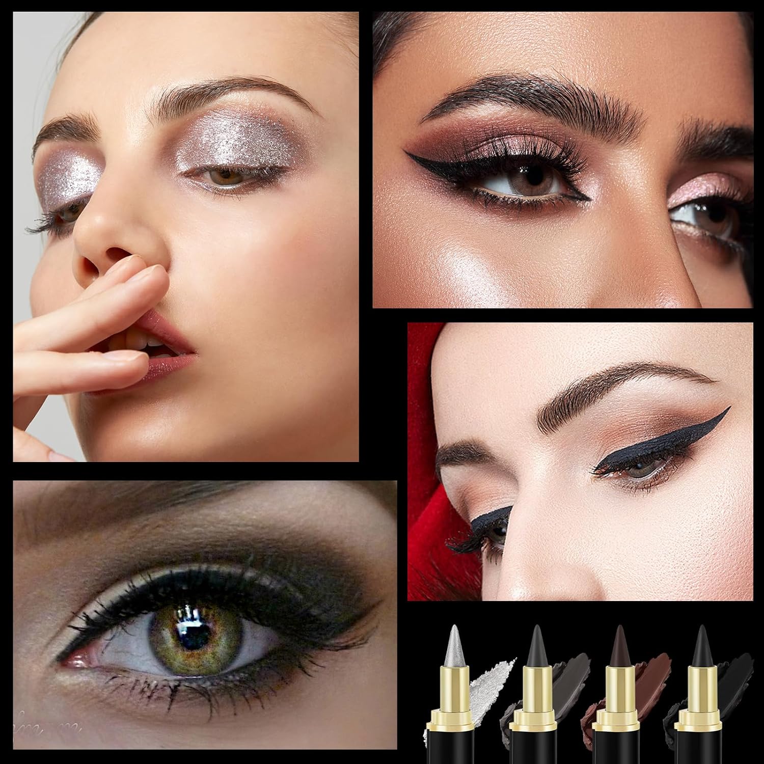Lucoss Black Gel Eyeliner Pencil - Waterproof and Smudge Proof Face Paint Stick for Women, 0.3 oz - Image 7