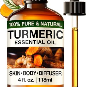 Kukka Turmeric Oil for Skin - 4 Fl Oz - 100% Pure Natural Turmeric Essential Oil, Herbaceous Scent, for Face, Hair, Aromatherapy, Candle & Soap Making Scent DIY