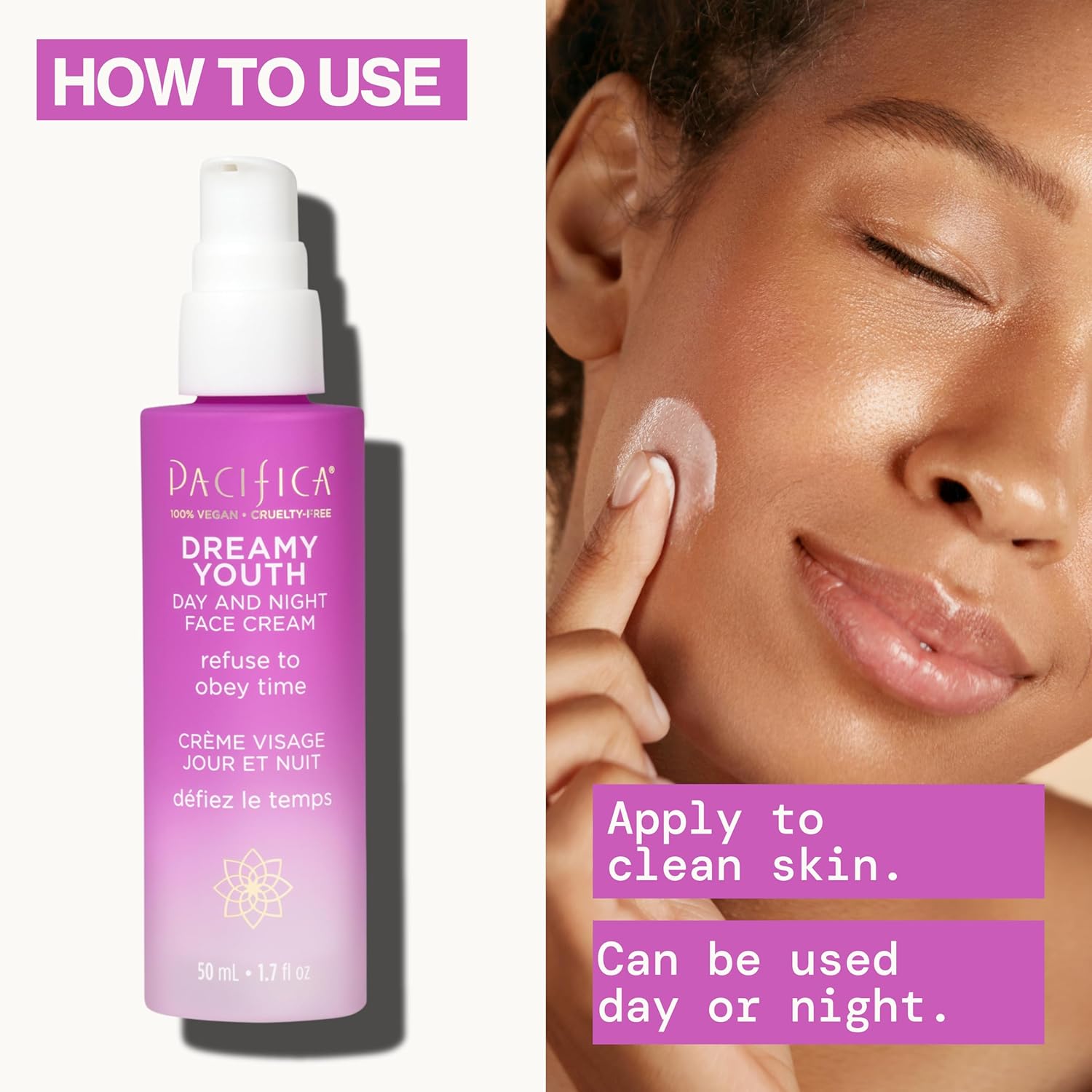 Pacifica Dreamy Youth Face Moisturizer Lotion for Dry Skin, Vegan, 1.7 fl oz Bottle - Image 7